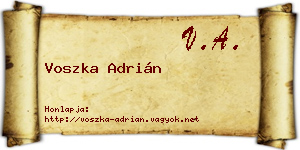 Voszka Adrián névjegykártya